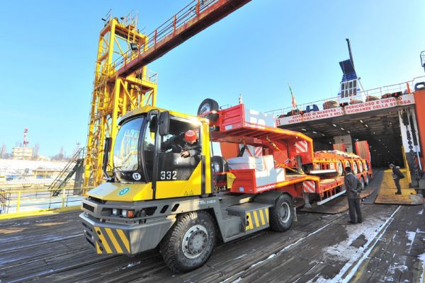 Cargo transshipment in Chernomorsk port