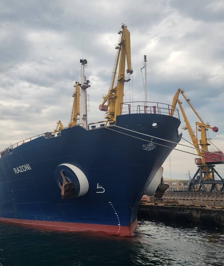 Bulk carrier RAZONI in the Port of Odesa, Ukraine. August 1, 2022