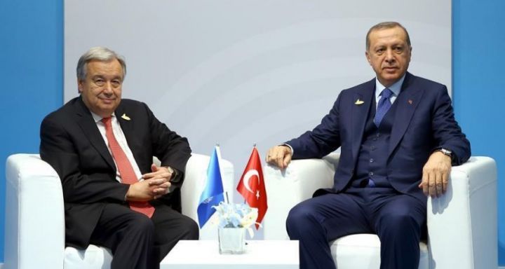 Президент Туреччини Реджеп Тайїп Ердоган та генсек ООН Антоніу Гутерріш