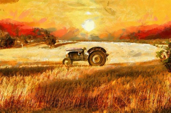 Агроживопись #122 Энтони Карусо, Трактор в поле