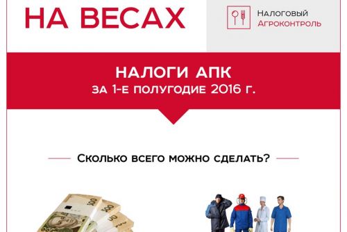 На весах: Налоги АПК за I полугодие 2016 г. На весах: Налоги АПК за I полугодие 2016 г.