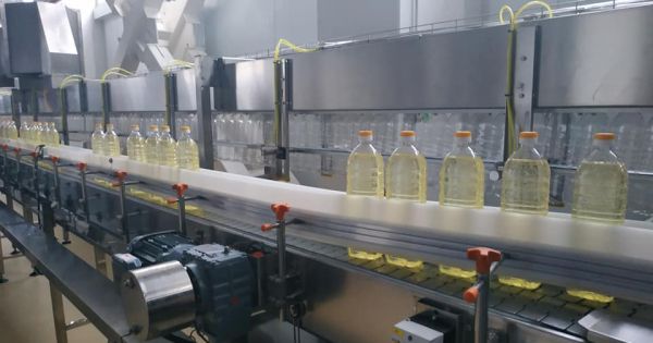 Sunflower oil production at the Delta Wilmar Ukraine plant