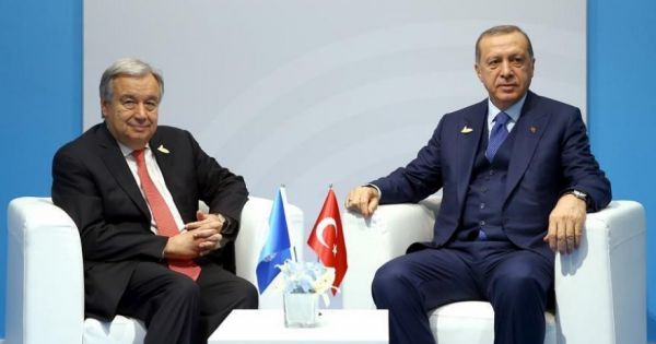 Президент Туреччини Реджеп Тайїп Ердоган та генсек ООН Антоніу Гутерріш
