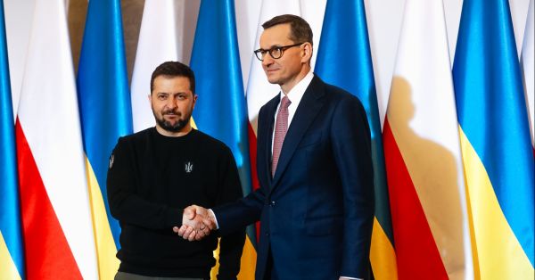 President of Ukraine Volodymyr Zelenskyy and Prime Minister of Poland Mateusz Morawiecki hold a meeting in Warsaw, Poland. April 5, 2023