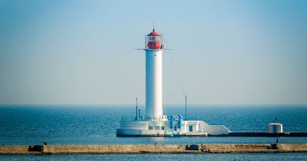 Vorontsov Lighthouse in the port of Odesa