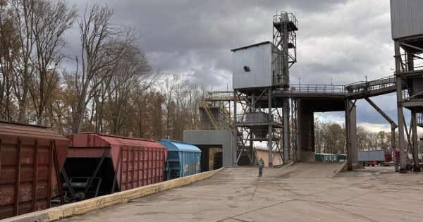 Вагони на Городенківському елеваторі МХП