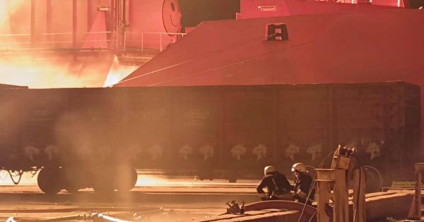 Пожежа після влучання російського безпілотника