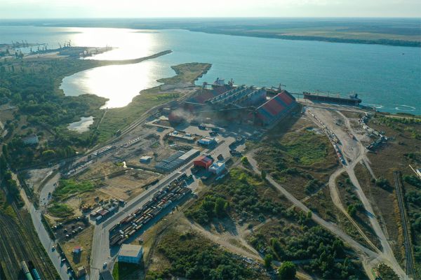 EVT grain terminal view. Port of Mykolaiv, Ukraine