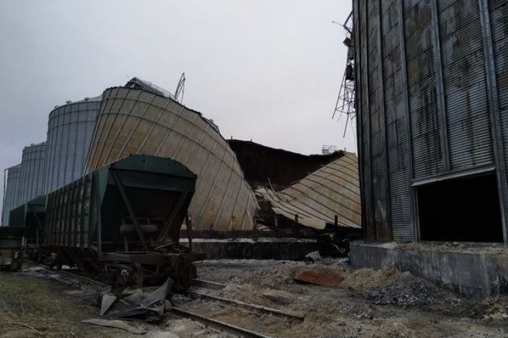 NOVAAGRO'S grain elevator in Kharkiv region after the shelling by russsians. March 2023