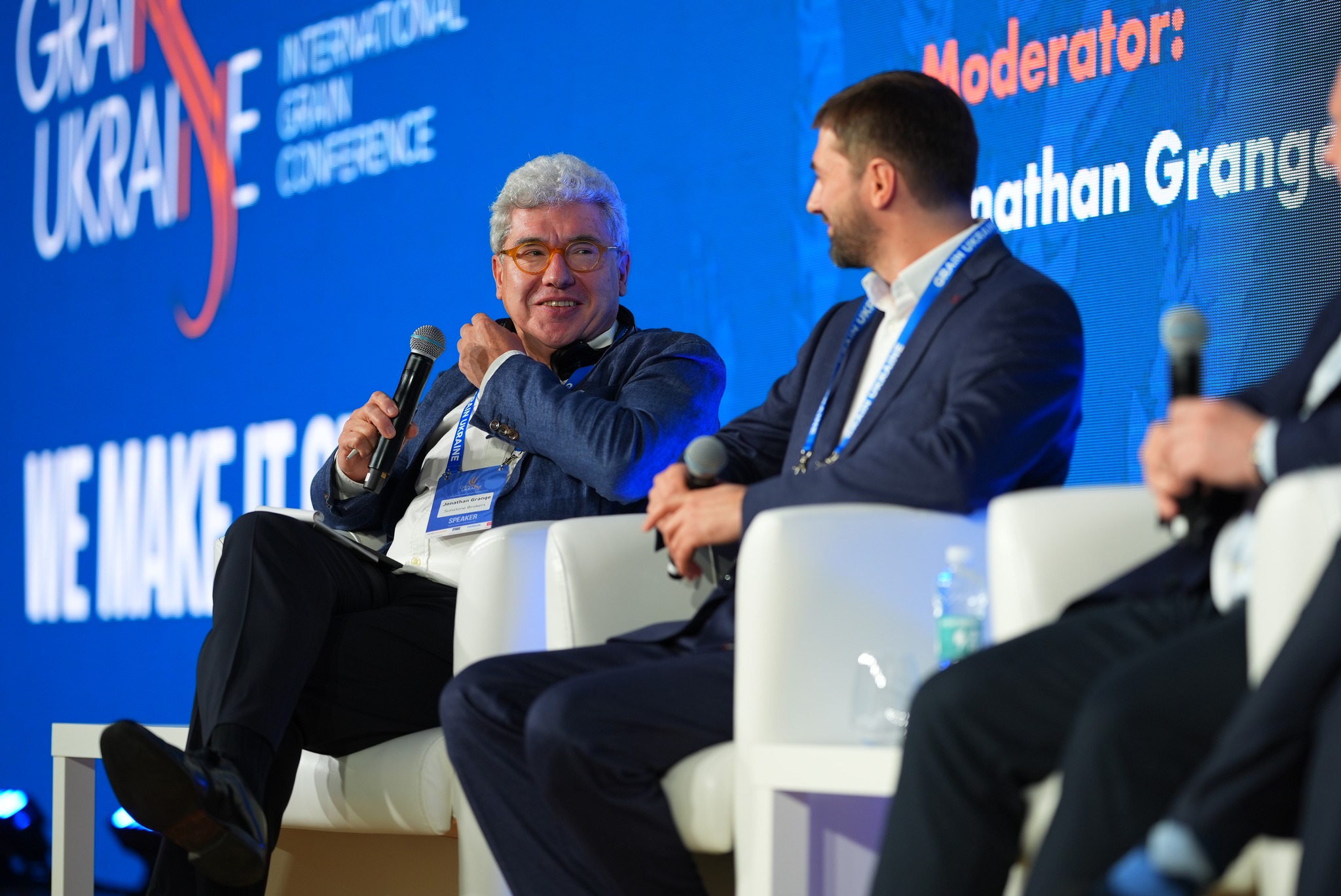 Jonathan Grange speaks during one of the panels of the international conference Grain Ukraine. Kyiv, 29 May 2025