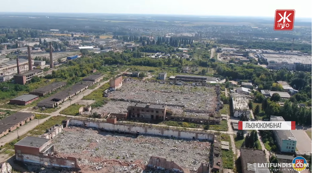 Все, що залишилося від льонокомбінату у Житомирі. Скриншот з каналу Житомир.info