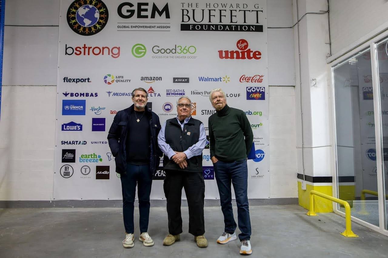 From left to right: Michael Capponi, Howard G. Buffet and Sir Richard Branson