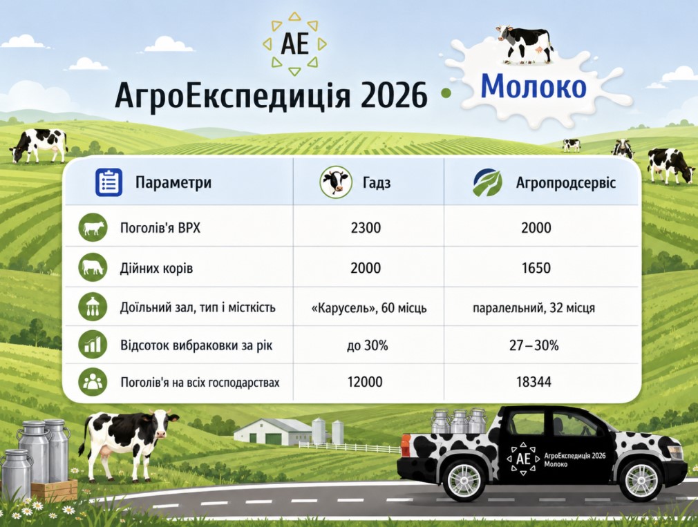 Порівняння ключових параметрів відвіданих нами ферм. Інфографіка: Latifundist.com