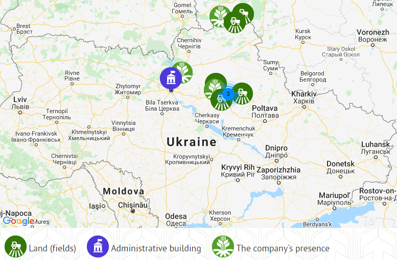 A.G.R. Group's map of assets