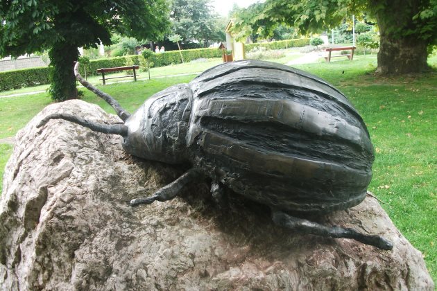 Памятник колорадскому жуку в городе Hédervár (Венгрия)