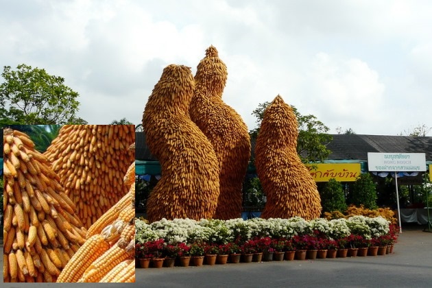Скульптуры из кукурузы (парк Нонг Нуч в Таиланде)