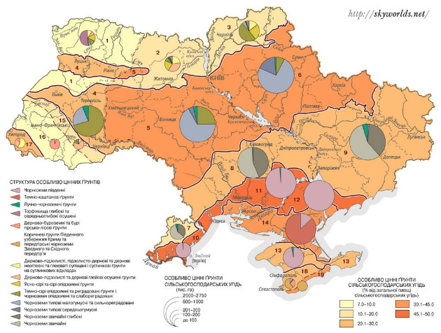 Карта особо ценных грунтов в Украине
